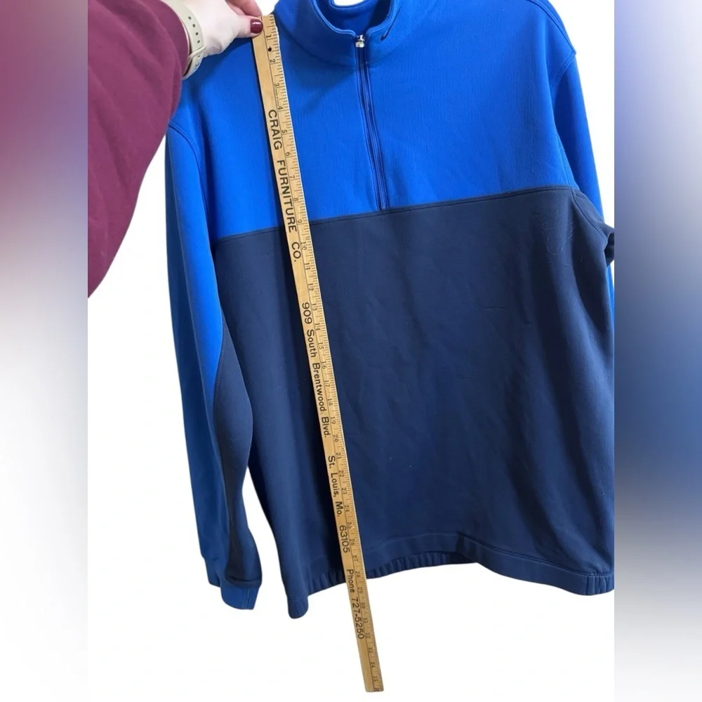 Nike Golf Therma-Fit Blue Colorblock 1/2 Zip Pullover Size Large